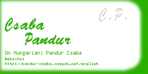 csaba pandur business card